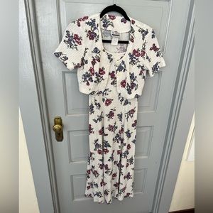 En Focus vintage floral maxi dress two piece set